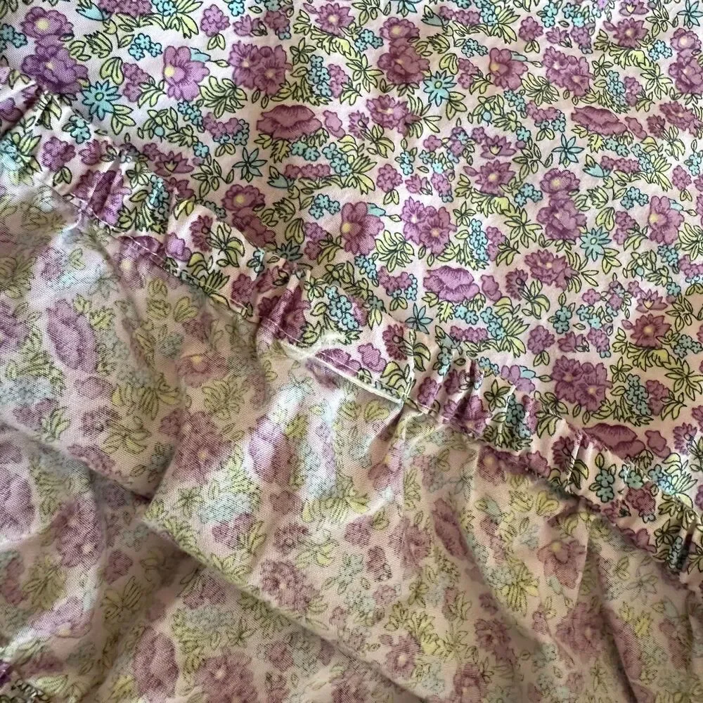 Y2k Style Cottagecore Pastel Floral Ruffle Hem Mini Skirt Girls XL 14/16